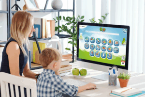 MintiCity dijital almanca öğrenim platformunun kids versiyonunu kullanan öğrenci